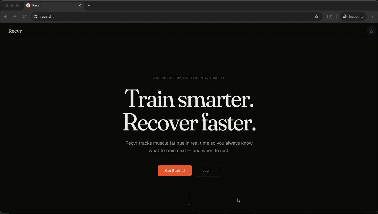 Recvr onboarding walkthrough